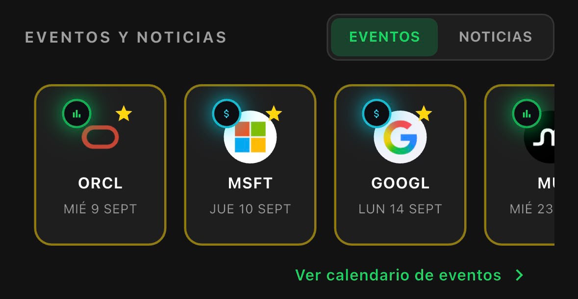 Agenda de Eventos horizontal