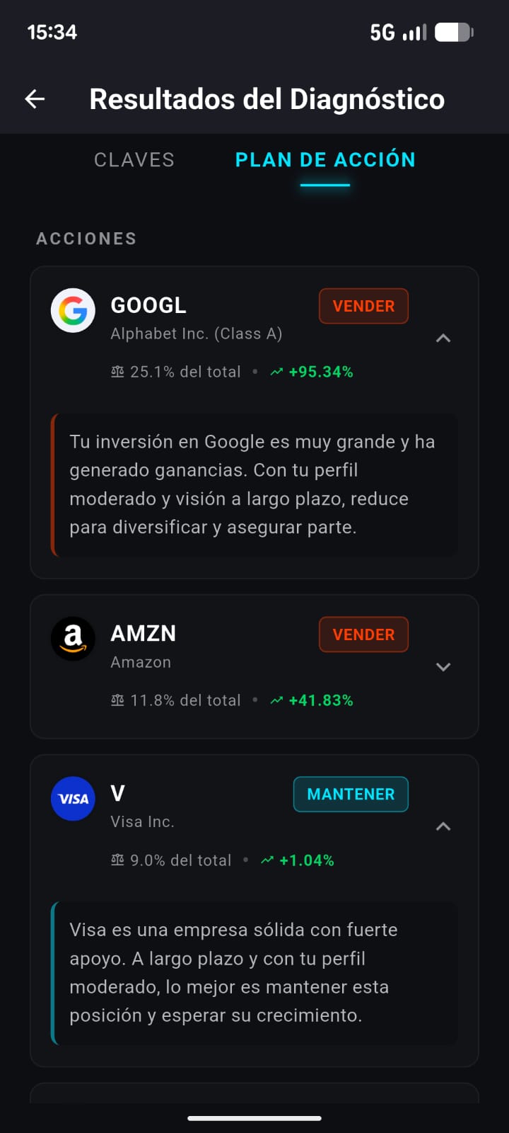 Plan de acción: Comprar, Vender, Mantener