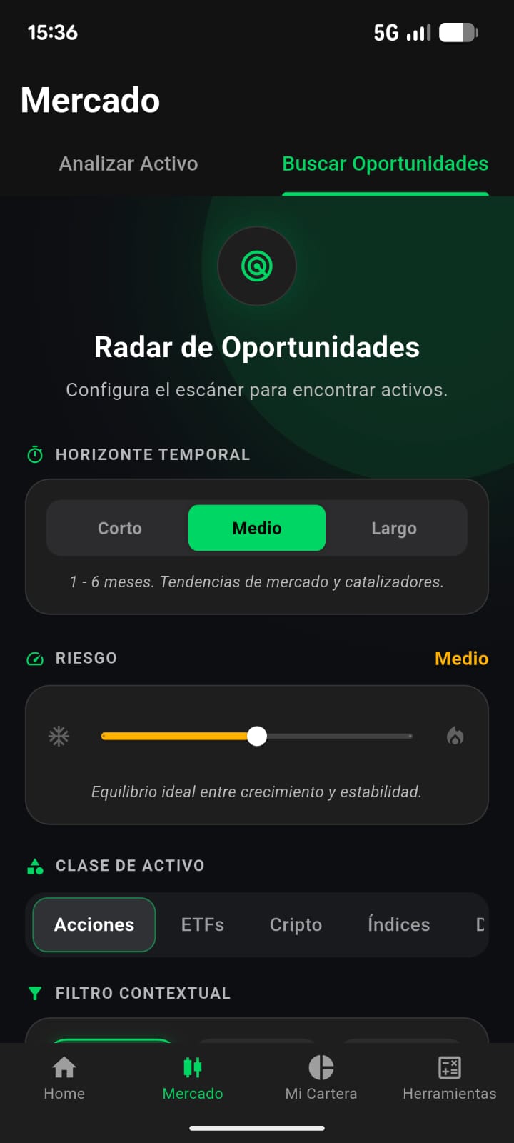 Configuración del Radar
